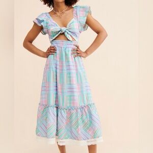 LoveShackFancy Multicolor Plaid Emeka Dress